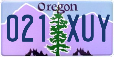 OR license plate 021XUY