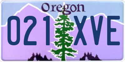 OR license plate 021XVE