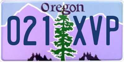 OR license plate 021XVP