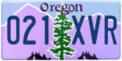 OR license plate 021XVR