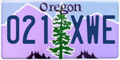 OR license plate 021XWE