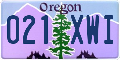 OR license plate 021XWI
