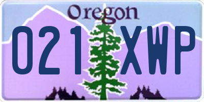 OR license plate 021XWP