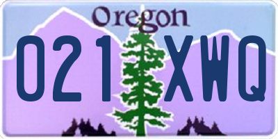 OR license plate 021XWQ