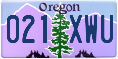 OR license plate 021XWU