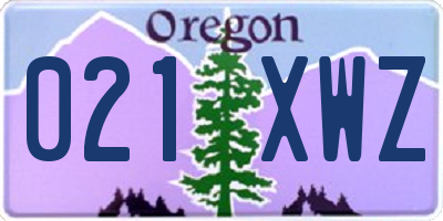 OR license plate 021XWZ