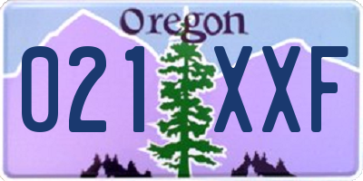 OR license plate 021XXF