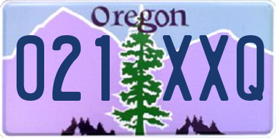 OR license plate 021XXQ
