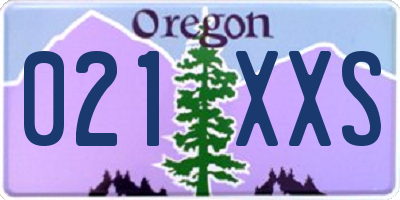 OR license plate 021XXS