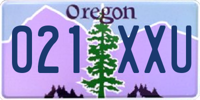 OR license plate 021XXU