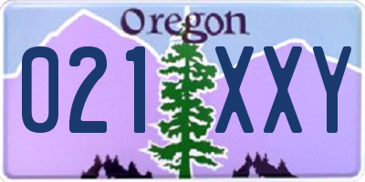 OR license plate 021XXY