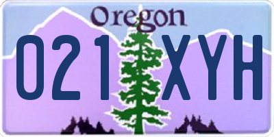 OR license plate 021XYH