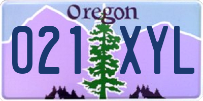 OR license plate 021XYL