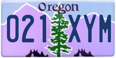 OR license plate 021XYM