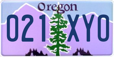 OR license plate 021XYO