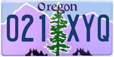 OR license plate 021XYQ