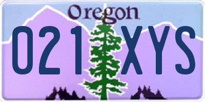 OR license plate 021XYS