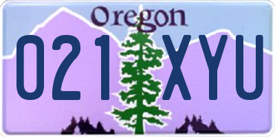OR license plate 021XYU