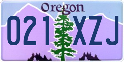 OR license plate 021XZJ