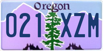 OR license plate 021XZM