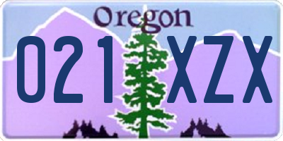 OR license plate 021XZX