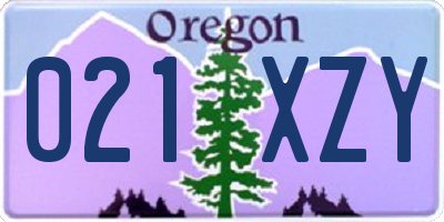OR license plate 021XZY