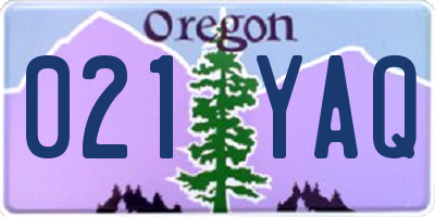 OR license plate 021YAQ