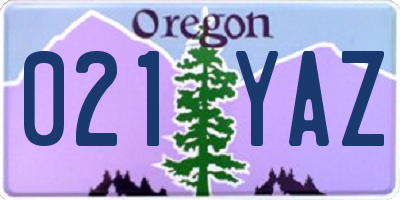 OR license plate 021YAZ
