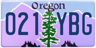 OR license plate 021YBG