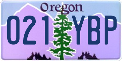 OR license plate 021YBP