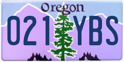 OR license plate 021YBS
