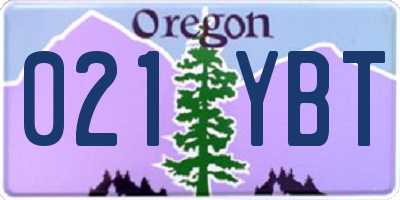 OR license plate 021YBT