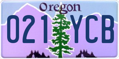 OR license plate 021YCB