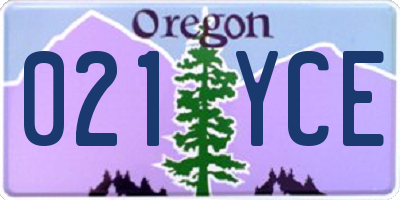 OR license plate 021YCE