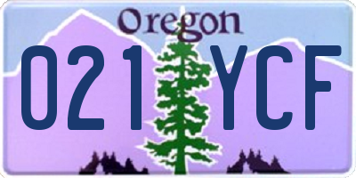 OR license plate 021YCF
