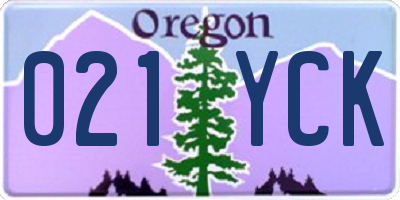 OR license plate 021YCK