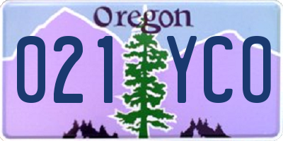 OR license plate 021YCO