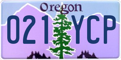 OR license plate 021YCP