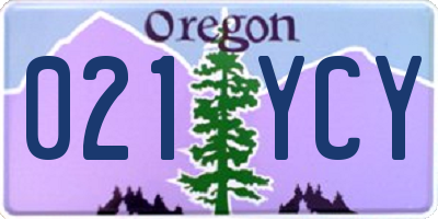 OR license plate 021YCY