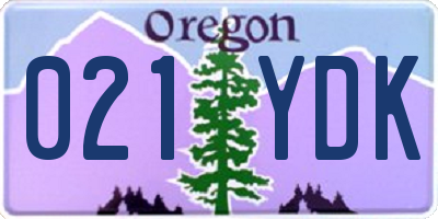 OR license plate 021YDK