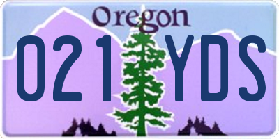 OR license plate 021YDS