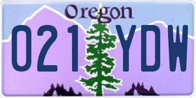 OR license plate 021YDW