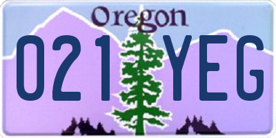 OR license plate 021YEG