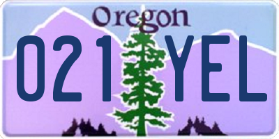 OR license plate 021YEL