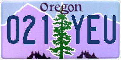 OR license plate 021YEU