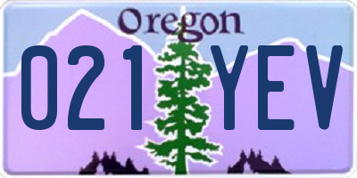 OR license plate 021YEV