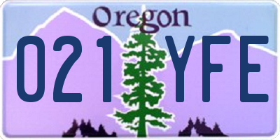 OR license plate 021YFE