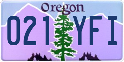 OR license plate 021YFI