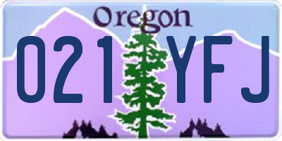 OR license plate 021YFJ
