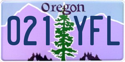 OR license plate 021YFL